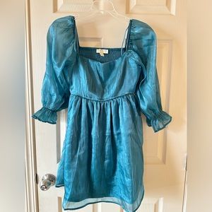 Thirty/thirty teal  Babydoll Peasant dress